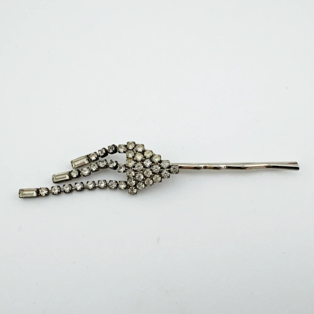 Sparkly Rhinestone Hair Pin Dangle Drop Vintage Bridal Wedding‎ Accessory